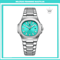 RELOGIO FEMININO POEDAGAR NAUTILUS AZUL