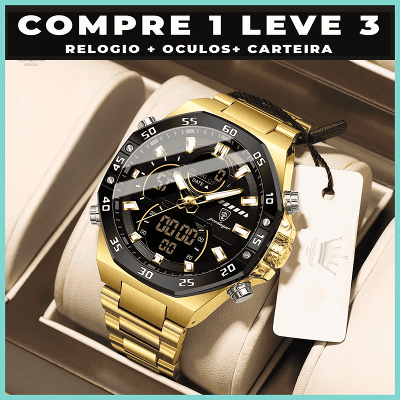 Relogio Elegancy Edifice original+2 Brindes