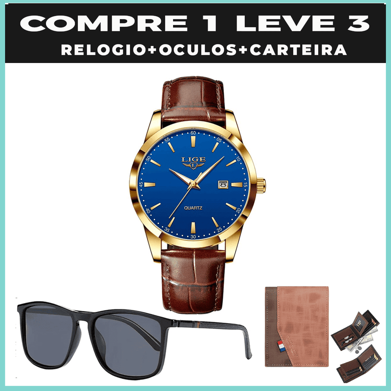 Relogio Classic Elegancy Couro Original (COMPRE 1 LEVE 3)
