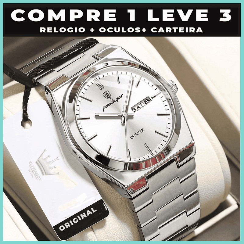 Relogio Elegancy Classic + 2 Brindes-ENCERRA HOJE 01-12