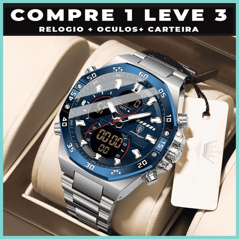 Relogio Elegancy Edifice original+2 Brindes