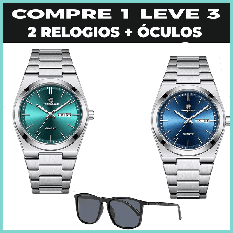 Relogio Elegancy Classic + 2 Brindes-ENCERRA HOJE 01-12