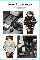 Relogio Crystal Classic ( 2 RELOGIOS + CARTEIRA)