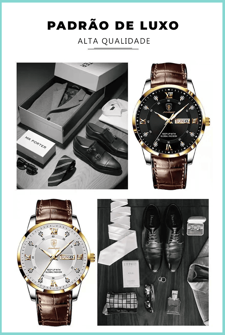 Relogio Crystal Classic + Brindes ( 2 RELOGIOS + CARTEIRA)