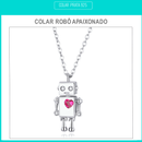 Colar Robô Apaixonado Prata 925