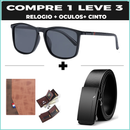 KIT OCULOS ORIGINAL  + CARTEIRA COURO  + CINTO COURO