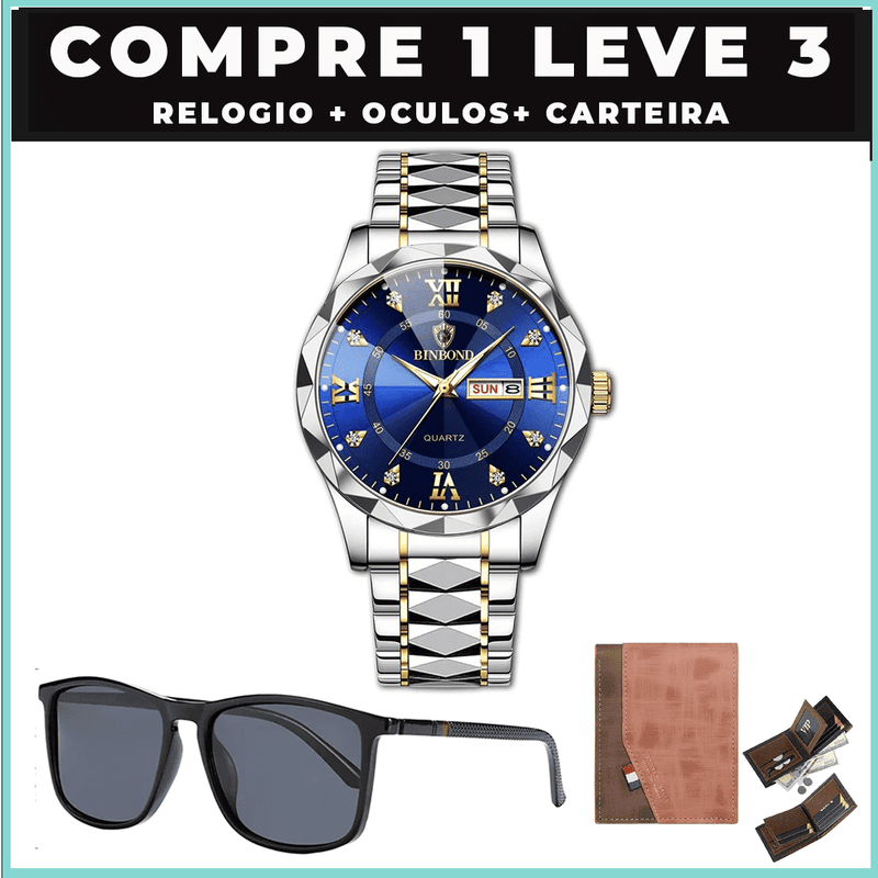Relógio Masculino Luxury ( COMPRE 1 LEVE 3)