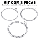 Kit Pulseira aço inoxidável e Banhado a Ouro Elegancy- Banhado a ouro- aço inoxidável-kit- banhado a ouro-Pulseira 7m- Pulseira 9m- Pulseira 11m