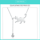Colar Gatinho Fofo Prata 925