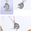 Cordão de Prata Pingente de cavalo