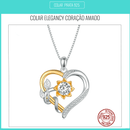 Colar de Prata estilo coração com Pedra Moissanite