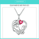 colar Feminino Prata 925 Para maes