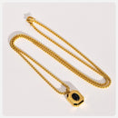 Cordão Masculino  de Aço Inoxidável Com Pedra de Onix