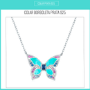 Colar  e brincos Feminino Borboleta