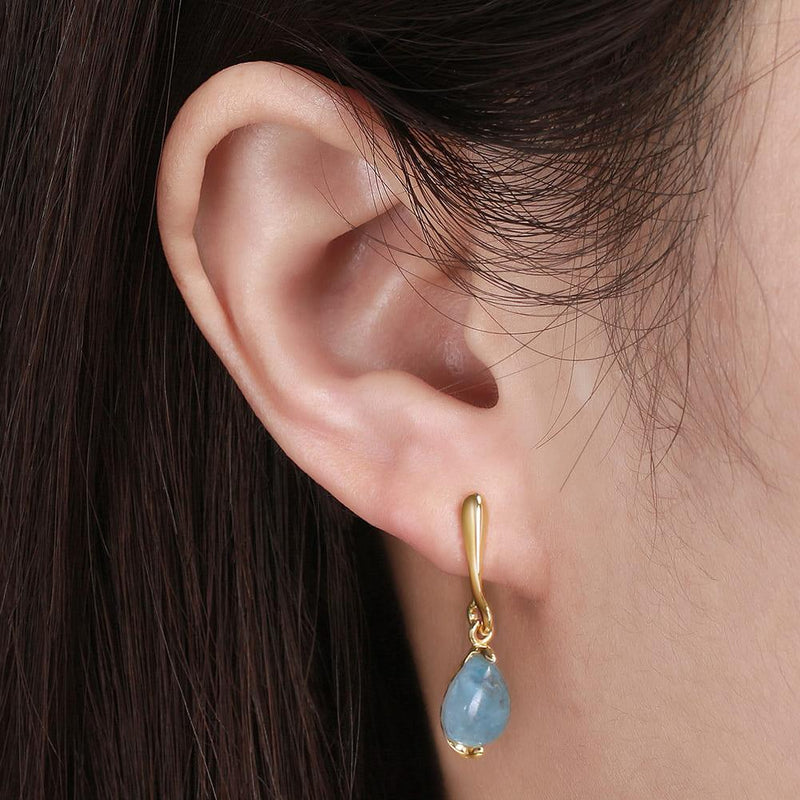 Brincos de Prata pura com Pedra Turmalina Natural - Elegancy Brasil