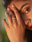 Conjunto de Anéis Elegância Prata 925